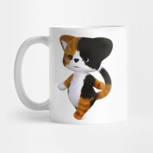 3D rendering of an adorable Calico Kitten Mug